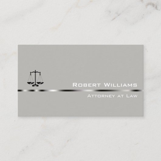 Carte De Visite Procureur Professionnel Simple Gris Noir (Devant)