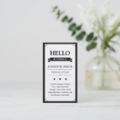 Carte De Visite Procureur - Retro Bonjour Mon nom est (Debout devant)