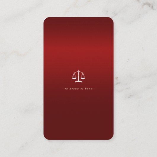 Carte De Visite Procureur | Scales classiques de justice (Dos)