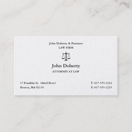 Carte De Visite Procureur | Scales de justice (Devant)