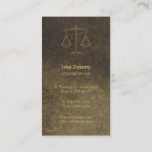 Carte De Visite Procureur | Scales d'or de la justice (Dos)