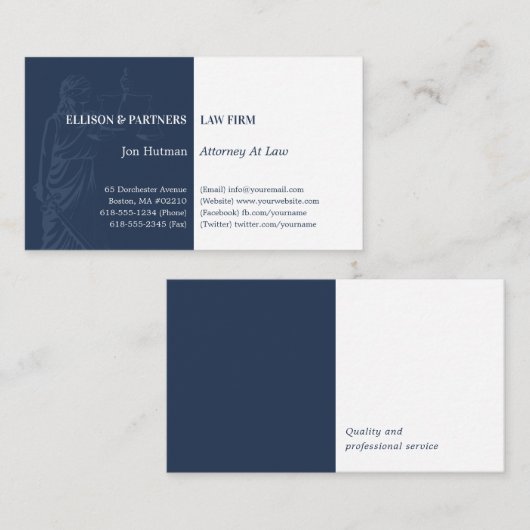 Carte De Visite Procureur | Themis Professionnel (Devant / Derrière)