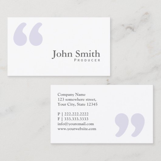 Carte de visite producteur de devis simples simple (Devant / Derrière)