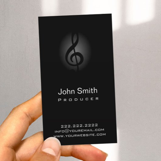 Carte De Visite Producteur musical Clair Dark Musical Clef