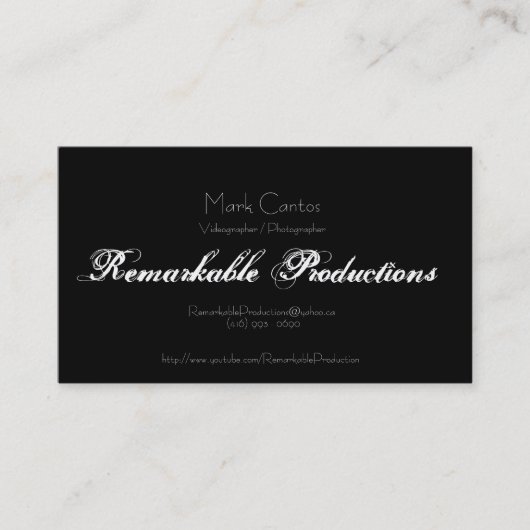 Carte De Visite Productions remarquables (Devant)