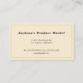 Carte De Visite Produire le panier de fruits et légumes du marché (Dos)