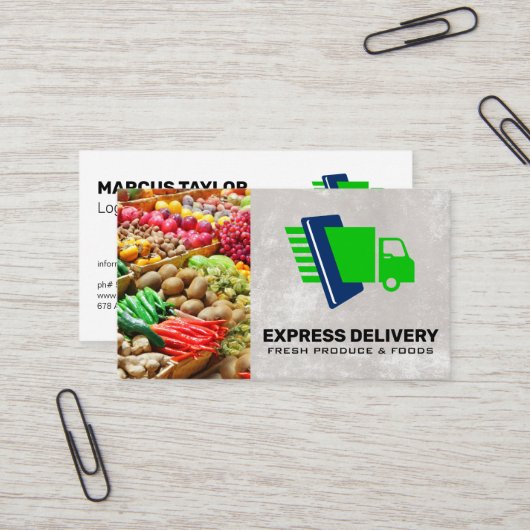 Carte De Visite Produire | Service de livraison d'Express (Devant/Arrière en situation)
