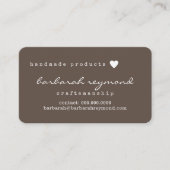 Carte De Visite Produits artisanaux brun (Devant)