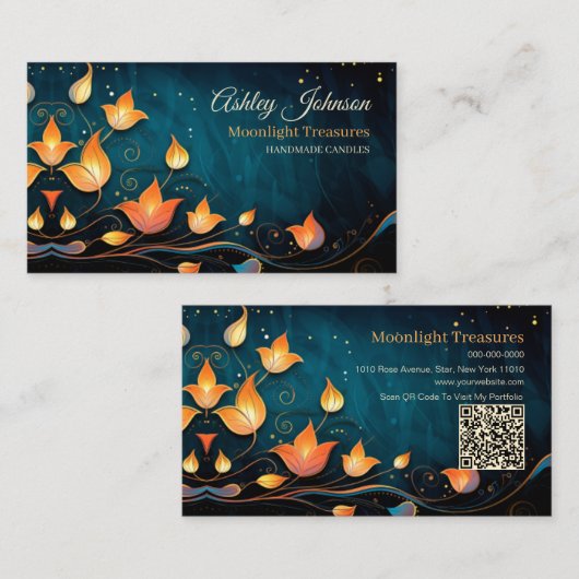 Carte De Visite Produits artisanaux élégants Code QR (Devant / Derrière)