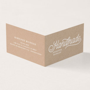 Carte De Visite produits artisanaux kraft code qr plié