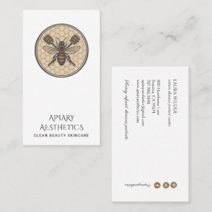 Carte De Visite Produits de soins de peau avec logo d'abeille à mi