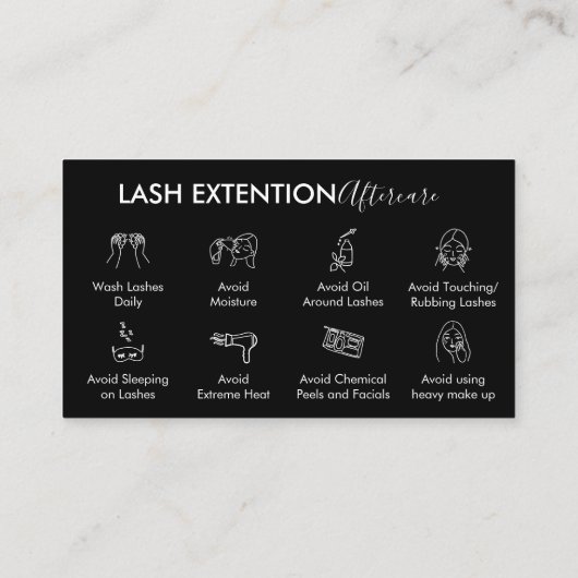 Carte De Visite Produits d'extension Eyelash noir (Dos)