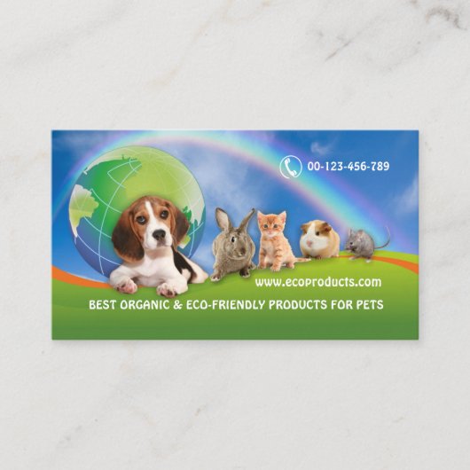 CARTE DE VISITE PRODUITS ÉCO-AMICAUX POUR ANIMAUX (Devant)