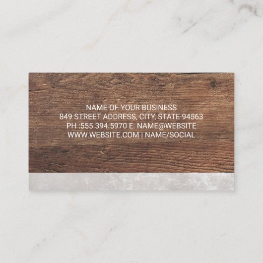 Carte De Visite Produits frais | Table de bois (Dos)