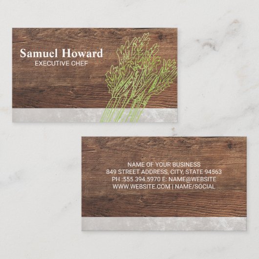 Carte De Visite Produits frais | Table de bois (Devant / Derrière)