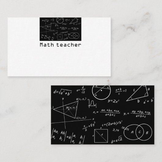Carte De Visite Prof de maths tableau noir (Devant / Derrière)