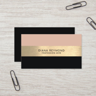Carte De Visite Prof. Faux Gold Dusty Rose Black Stripes