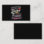 Carte De Visite Professeur À La Retraite Professeur Retraité Heure (Devant / Derrière)