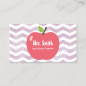 Carte De Visite Professeur à l'école Girl Chevron Stripes Grosse P (Devant)