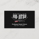 Carte De Visite Professeur brésilien moderne et élégant Jiu-Jitsu (Devant)
