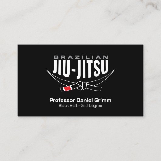 Carte De Visite Professeur brésilien moderne et élégant Jiu-Jitsu (Devant)