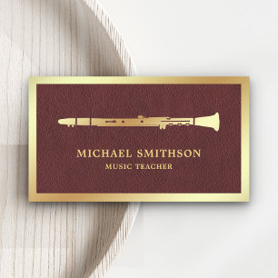 Carte De Visite Professeur Brown de musique Clarinet Gold Foil