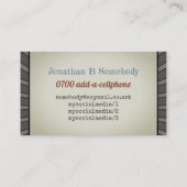 Carte De Visite Professeur chanteur de chanteur de chanteur (Dos)