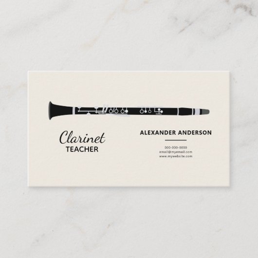 Carte De Visite Professeur Clarinet (Devant)