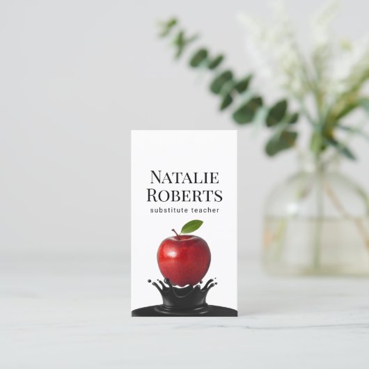 Carte De Visite Professeur Creative Apple Splash Professional (Debout devant)