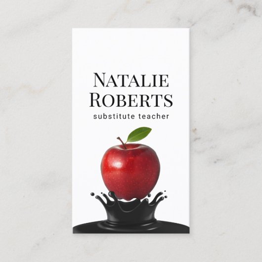 Carte De Visite Professeur Creative Apple Splash Professional (Devant)