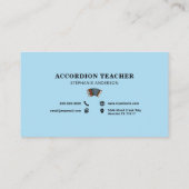 Carte De Visite Professeur d'accordéon Bleu (Dos)