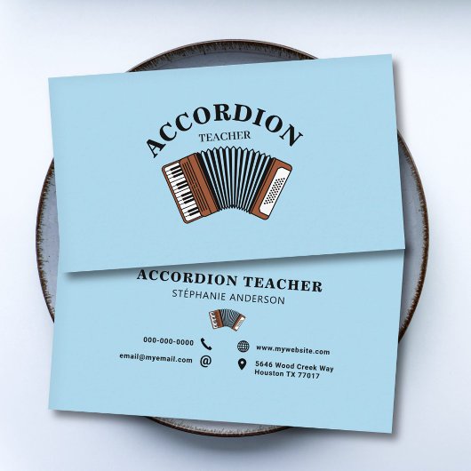 Carte De Visite Professeur d'accordéon Bleu