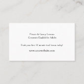 Carte De Visite Professeur d'anglais (Dos)