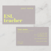 Carte de visite Professeur d'anglais langue second (Devant / Derrière)