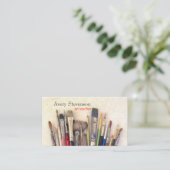 Carte De Visite Professeur d'art, Artiste Peinture Pinceaux Peintu (Debout devant)