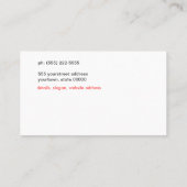 Carte De Visite Professeur d'art, Artiste Peinture Pinceaux Peintu (Dos)