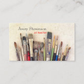 Carte De Visite Professeur d'art, Artiste Peinture Pinceaux Peintu (Devant)