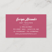 Carte De Visite Professeur d'art floral moderne et tendance (Dos)