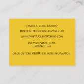 Carte De Visite Professeur d'Art Jaune Enseignant Enseignant Class (Dos)