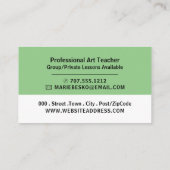 Carte De Visite Professeur d'Art Moderne Téméraire, Professionnel (Dos)