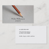 Carte De Visite Professeur D'Art, Retour À L'École, Crayon Graphiq (Devant / Derrière)
