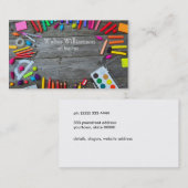 Carte De Visite Professeur D'Art, Retour À L'École, Fournitures D' (Devant / Derrière)