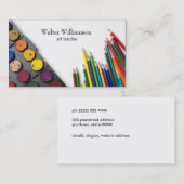 Carte De Visite Professeur D'Art, Retour À L'École, Fournitures D' (Devant / Derrière)