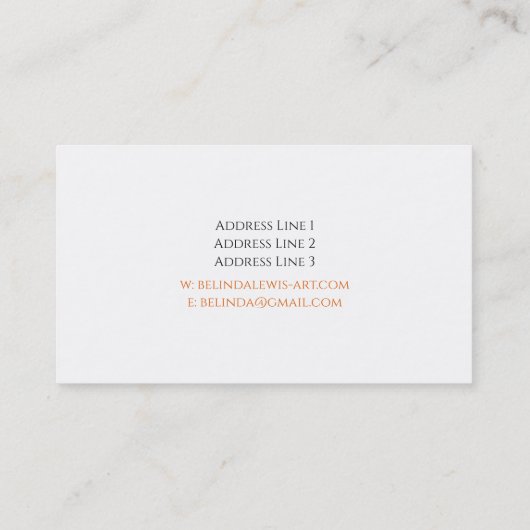 Carte De Visite Professeur d'art | Sepia (Dos)