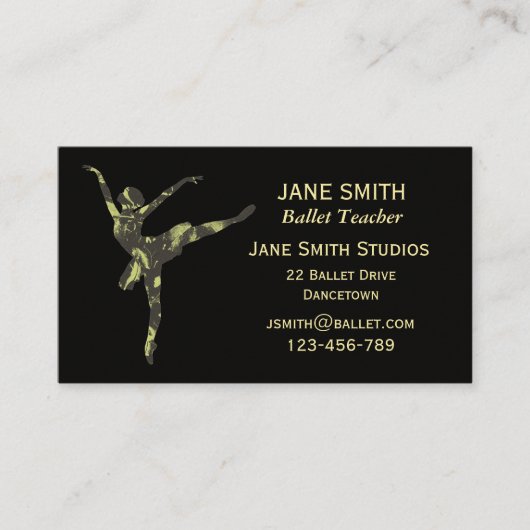 Carte De Visite Professeur de ballet danse professeur de danse stu (Devant)