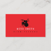Carte De Visite Professeur de batterie . Batteur cool rouge (Devant)