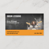 Carte De Visite Professeur de Batterie | Cours (Devant)