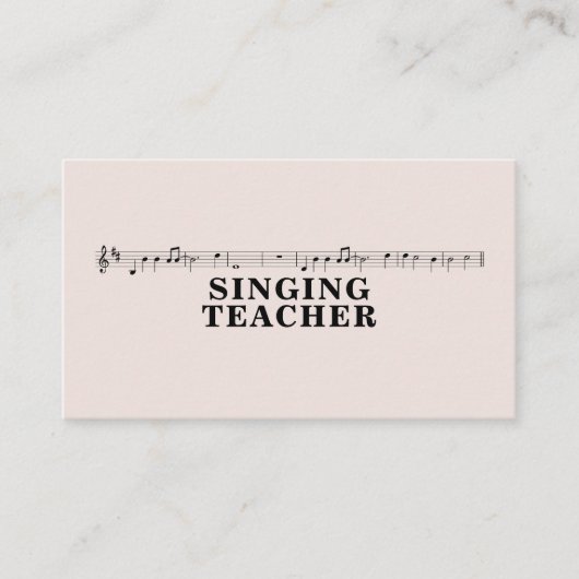 Carte De Visite Professeur de chant - Fiche musicale (Devant)
