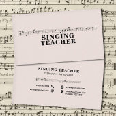 Carte De Visite Professeur de chant - Fiche musicale