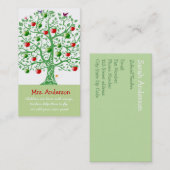 Carte De Visite Professeur de citation de professeur de pommier (Devant / Derrière)